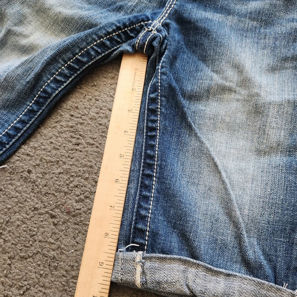 MISS ME Women's Bermuda Shorts Size 14 Blue Denim Cutoffs Rhinestones Bling - Picture 9 of 12